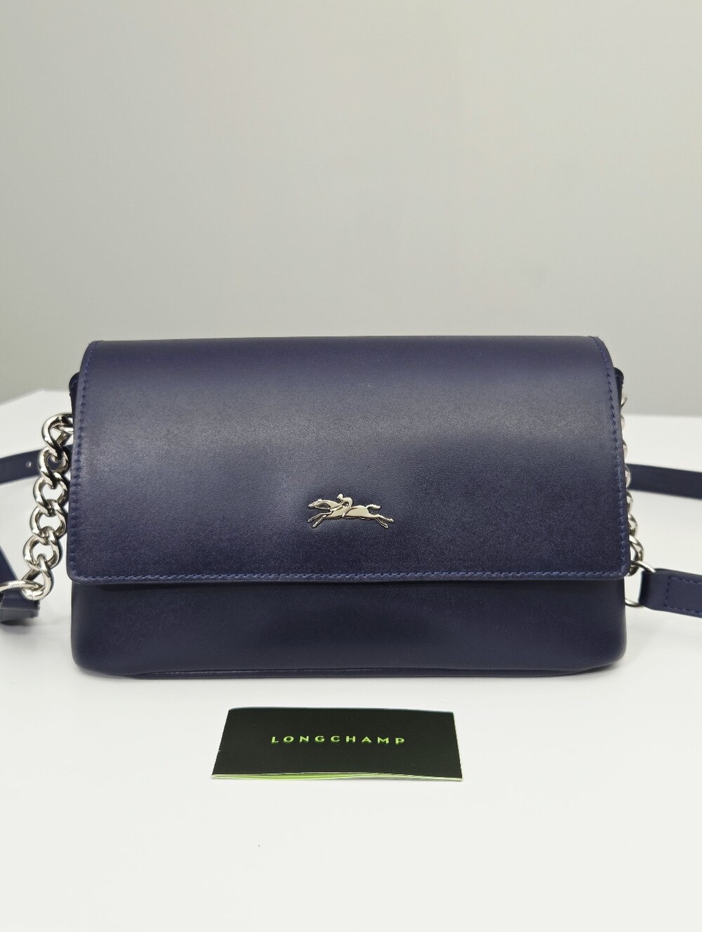 EXCELLENT LONGCHAMP HONORE 404 CONVERTIBLE CROSSBODY BAG - NAVY BLUE